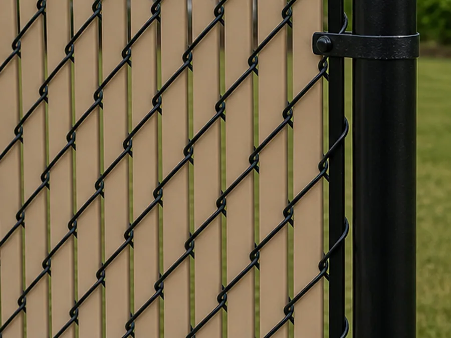 Chain link Privacy slats fence detail