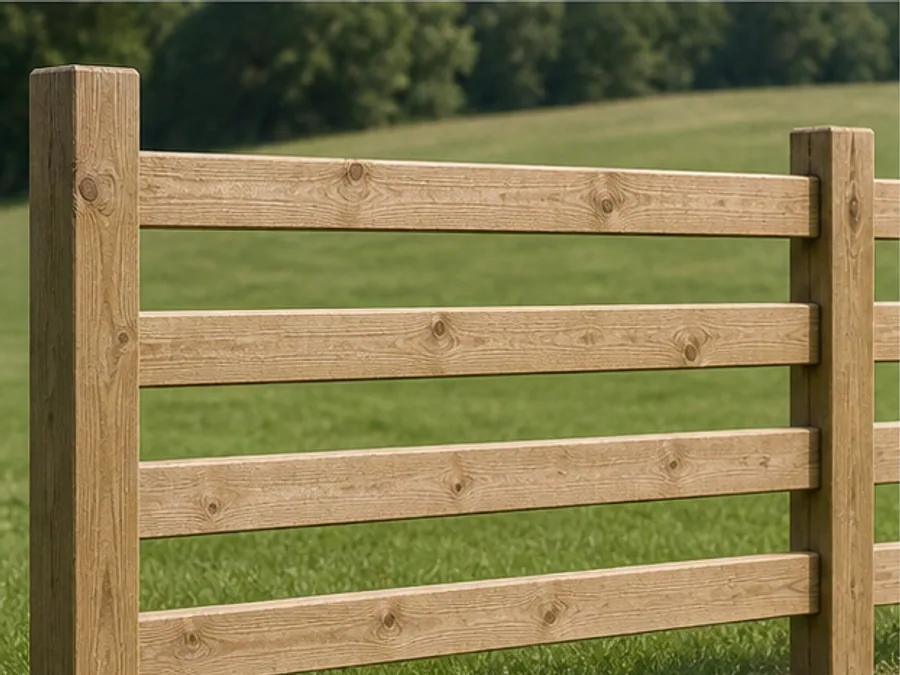 Split rail 4 rail fence detail
