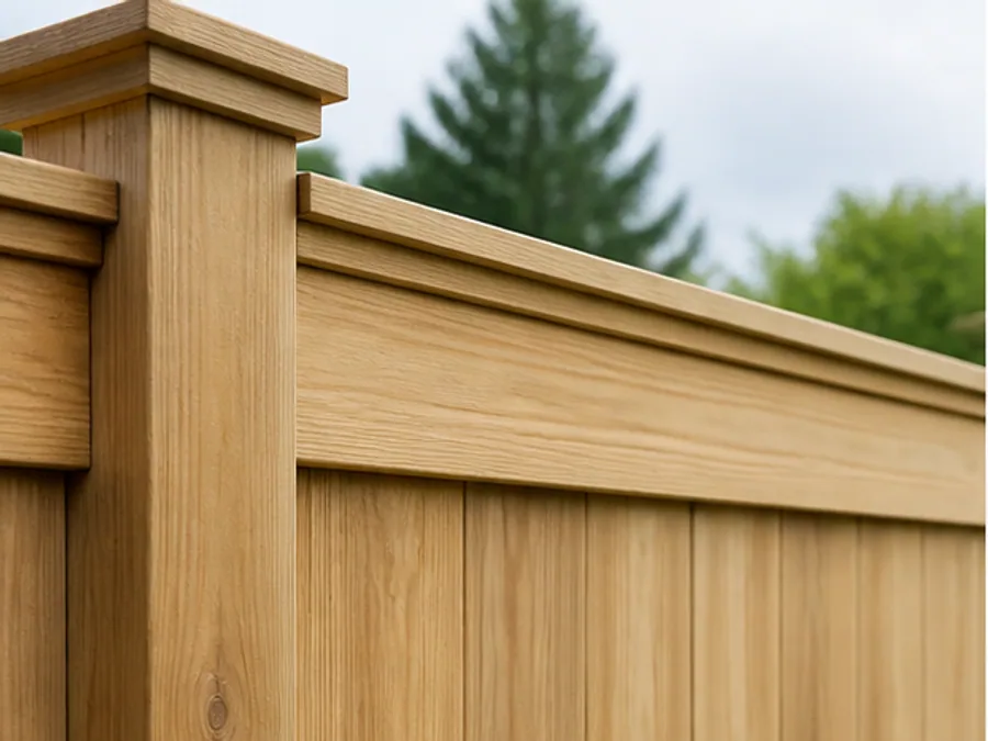 Wood privacy Top cap / trim fence detail