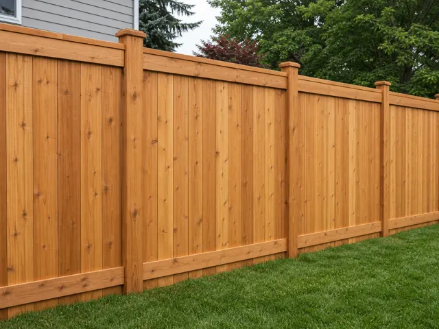 Wood privacy fence example
