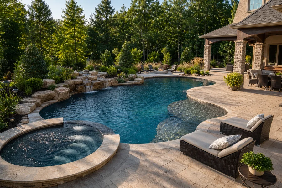 Gunite / concrete pool backyard pool example