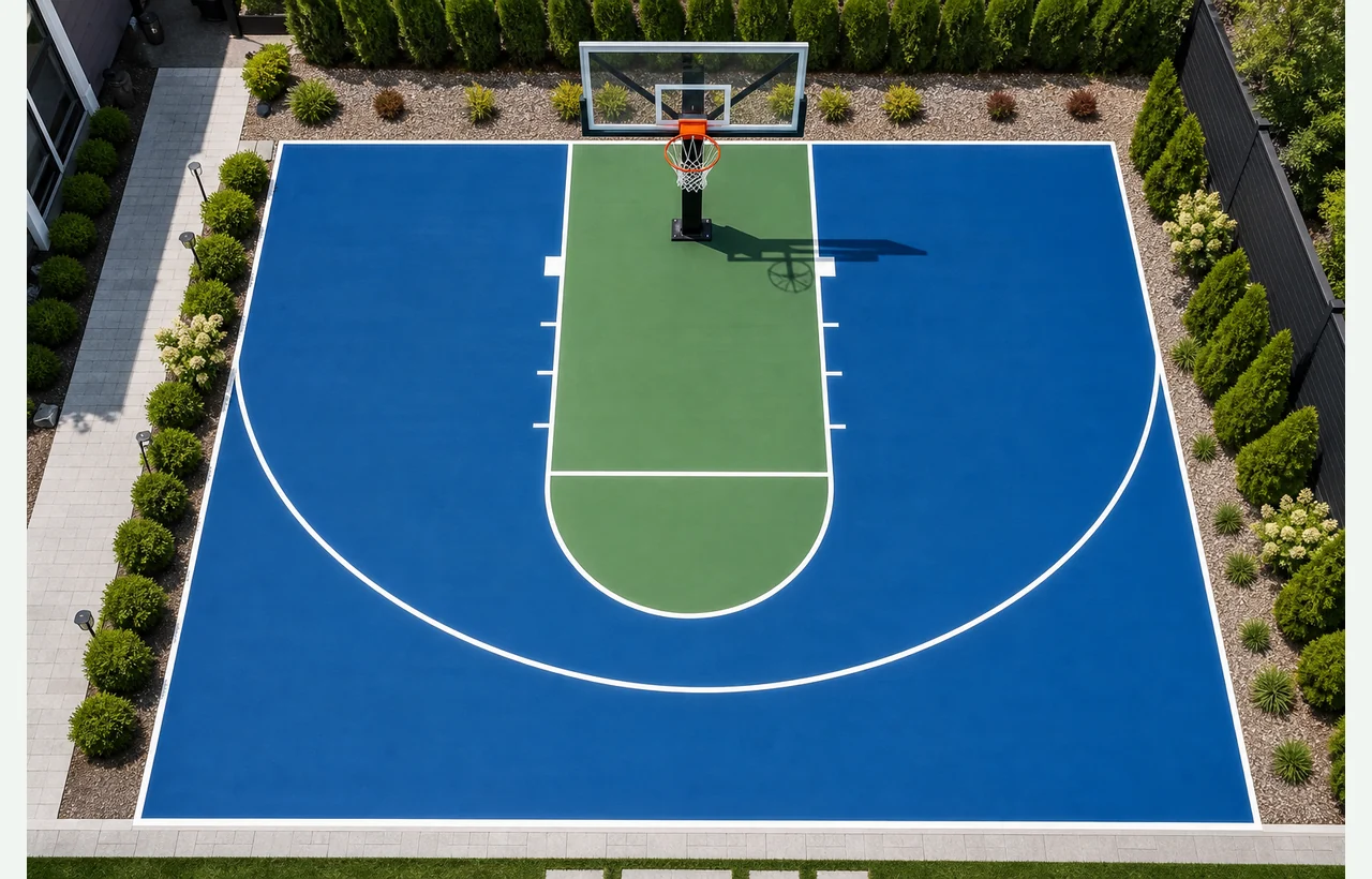 Half basketball court planning example
